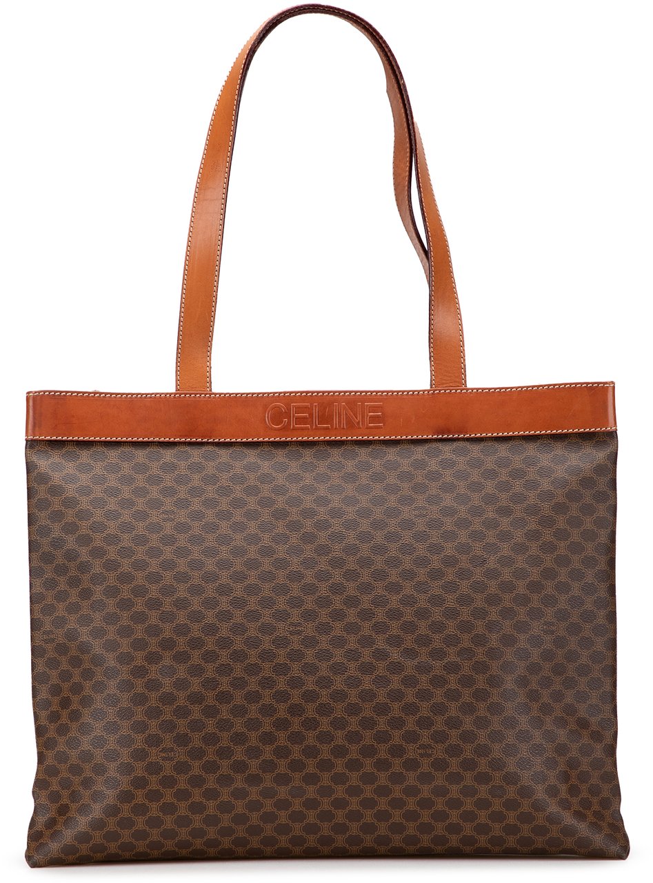 Celine Macadam Coated Canvas Tote Bruin