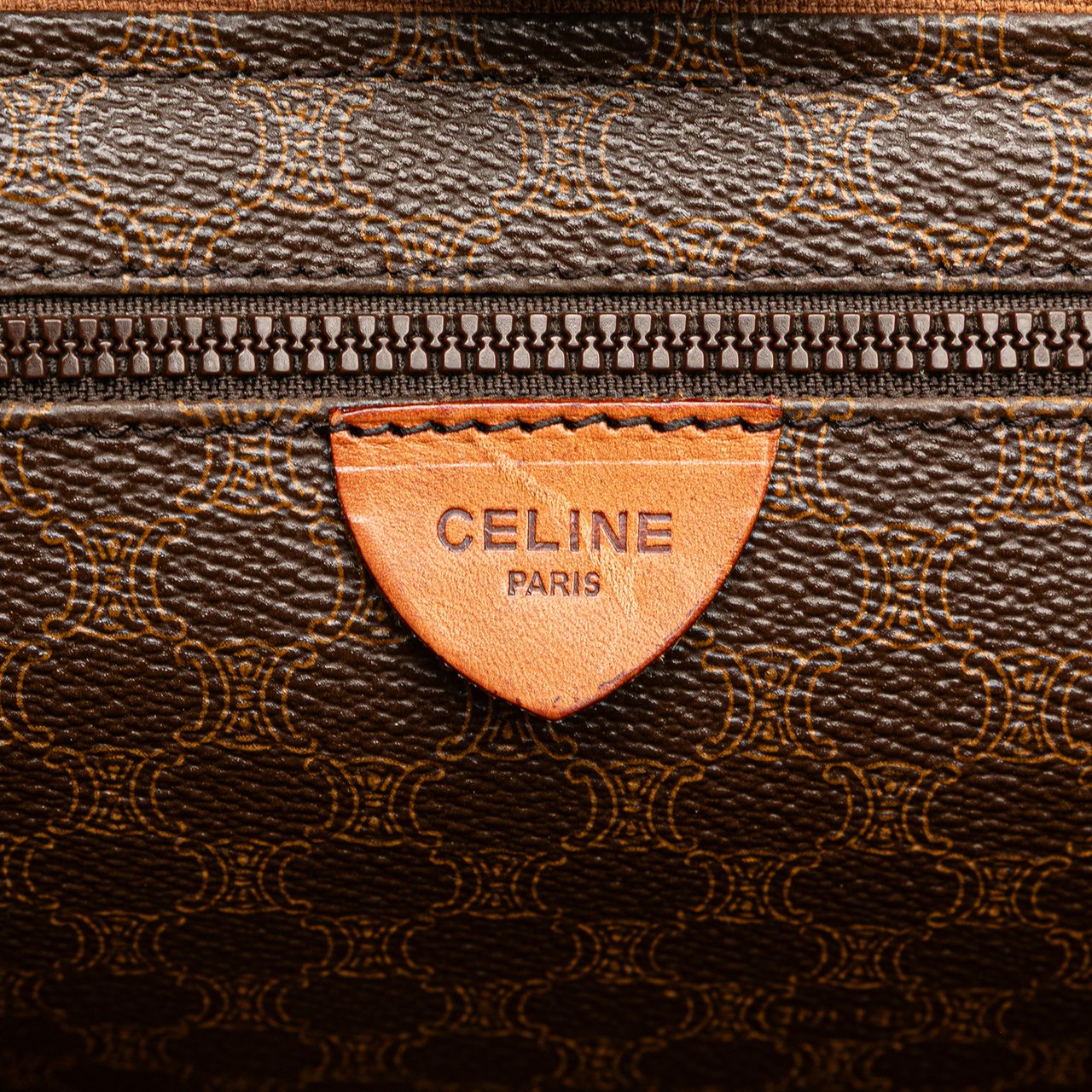 Celine Macadam Coated Canvas Tote Bruin