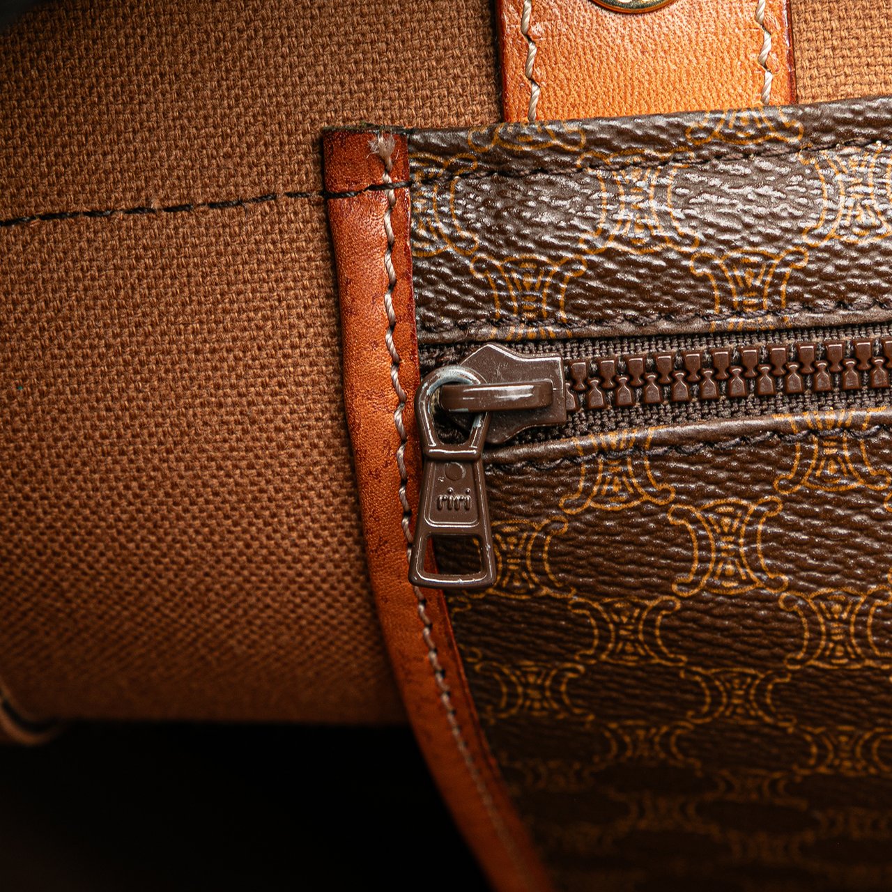 Celine Macadam Coated Canvas Tote Bruin