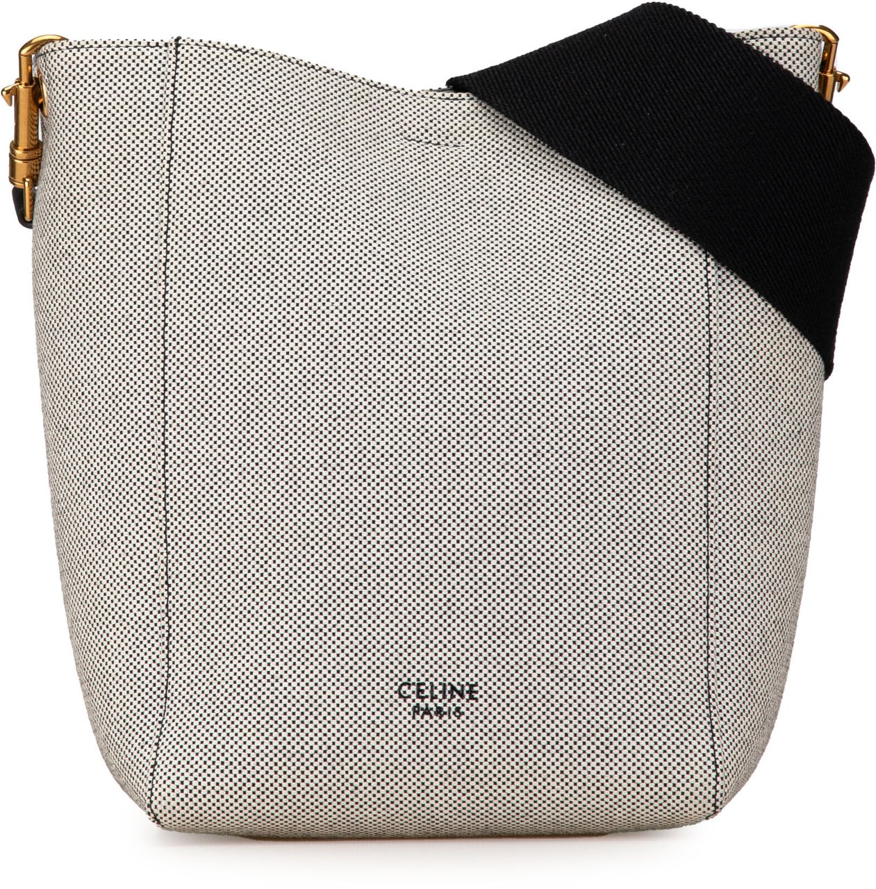 Celine Small Canvas Seau Sangle Bag Wit