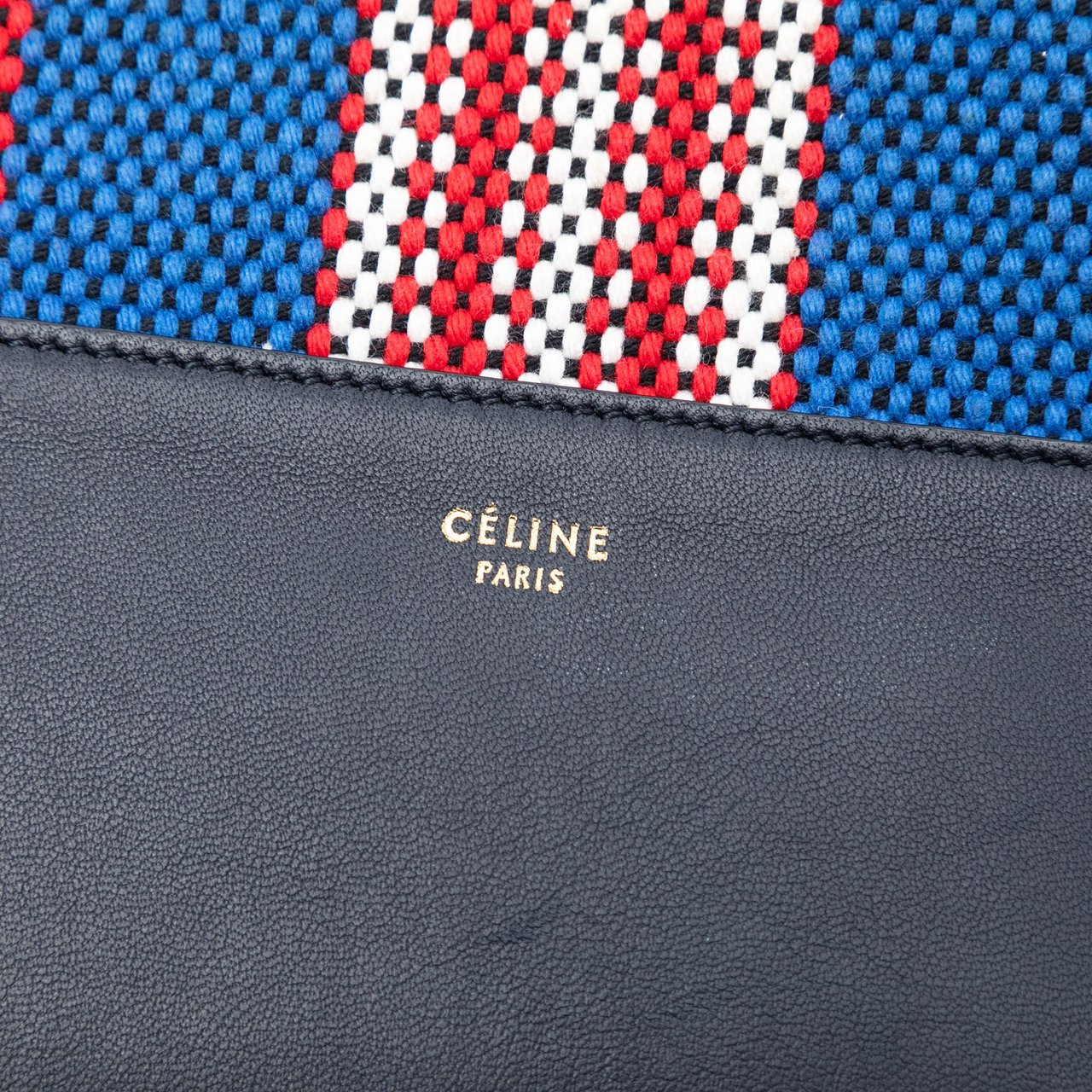 Celine Canvas Striped Solo Pouch Zwart