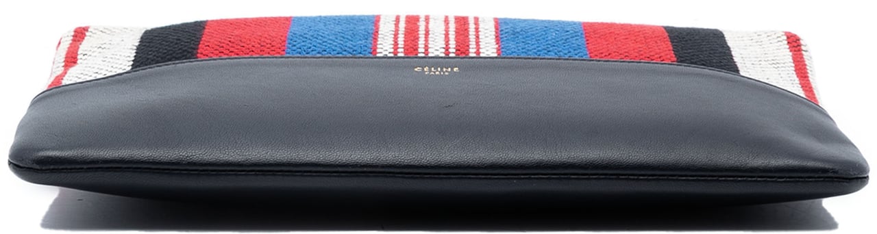 Celine Canvas Striped Solo Pouch Zwart