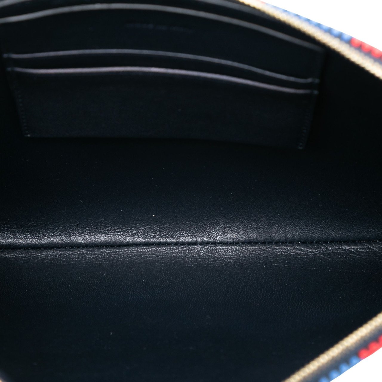 Celine Canvas Striped Solo Pouch Zwart