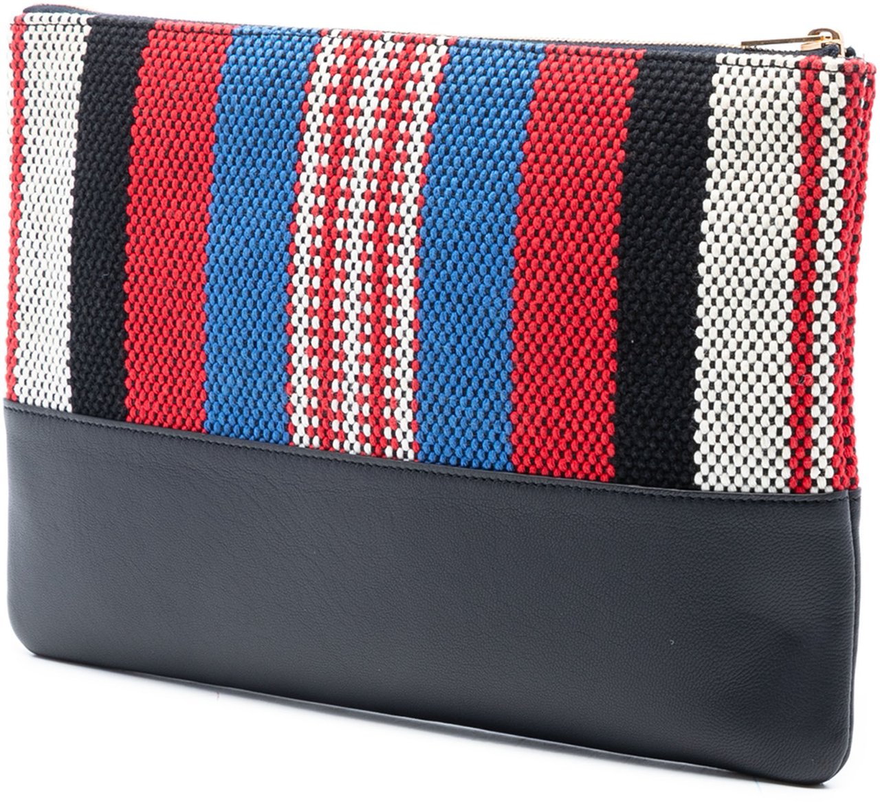 Celine Canvas Striped Solo Pouch Zwart