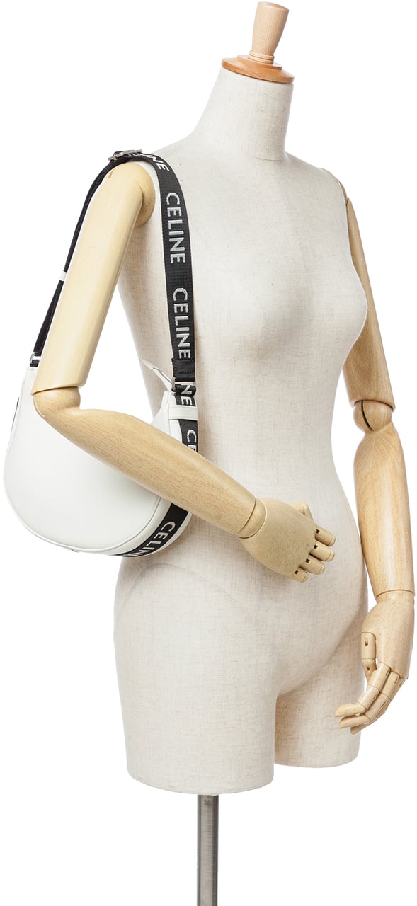 Celine Medium Smooth Calfskin Ava Shoulder Bag with Celine Strap Wit