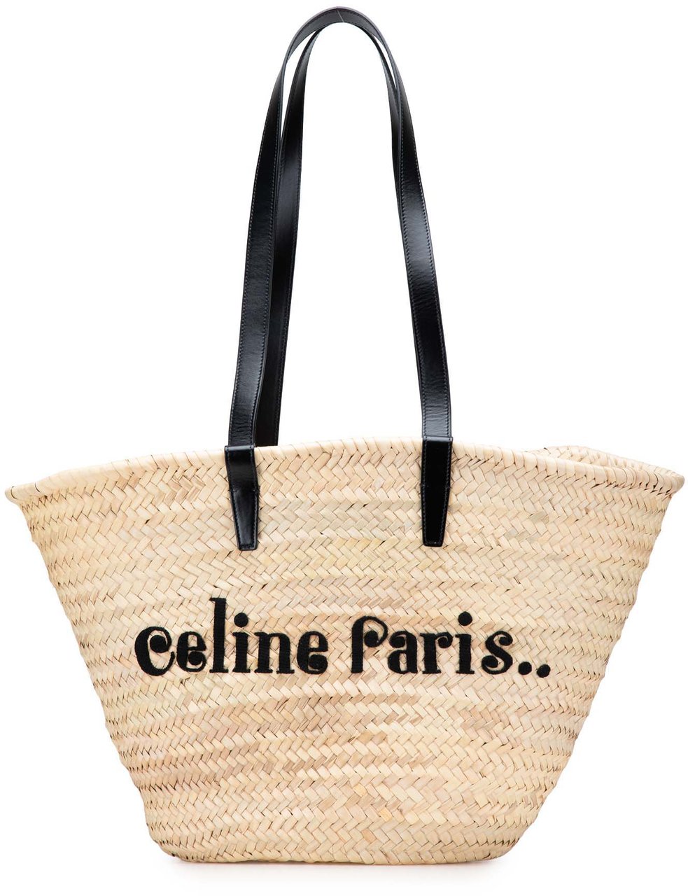 Celine Raffia Classic Panier Tote Bruin