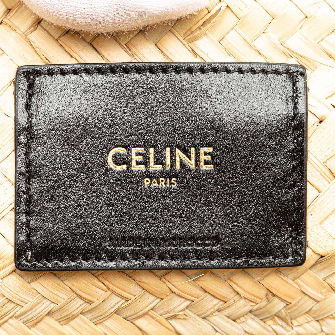 Celine Raffia Classic Panier Tote Bruin