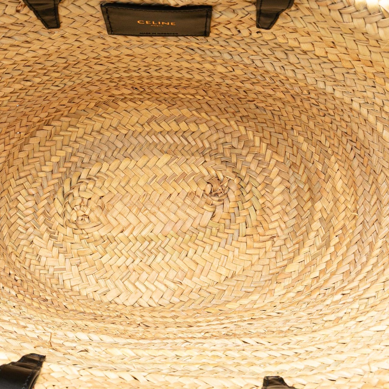 Celine Raffia Classic Panier Tote Bruin