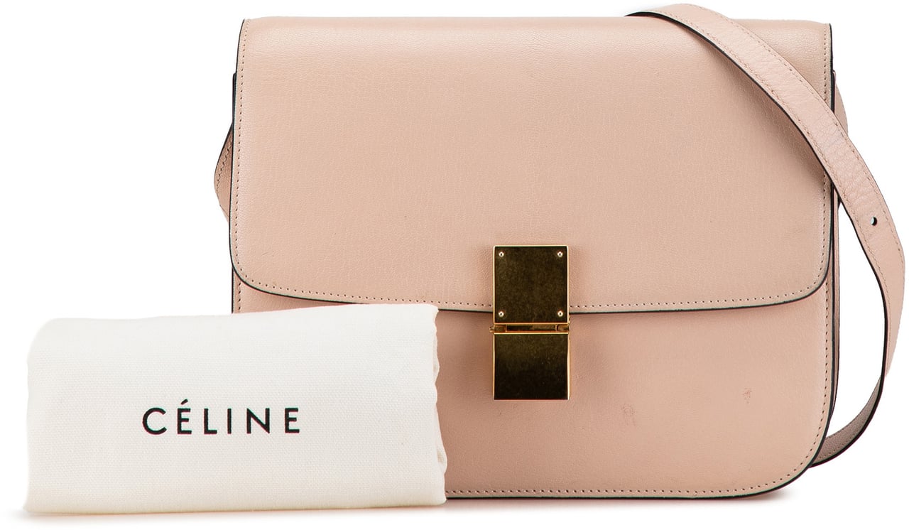 Celine Medium Calfskin Classic Box Roze