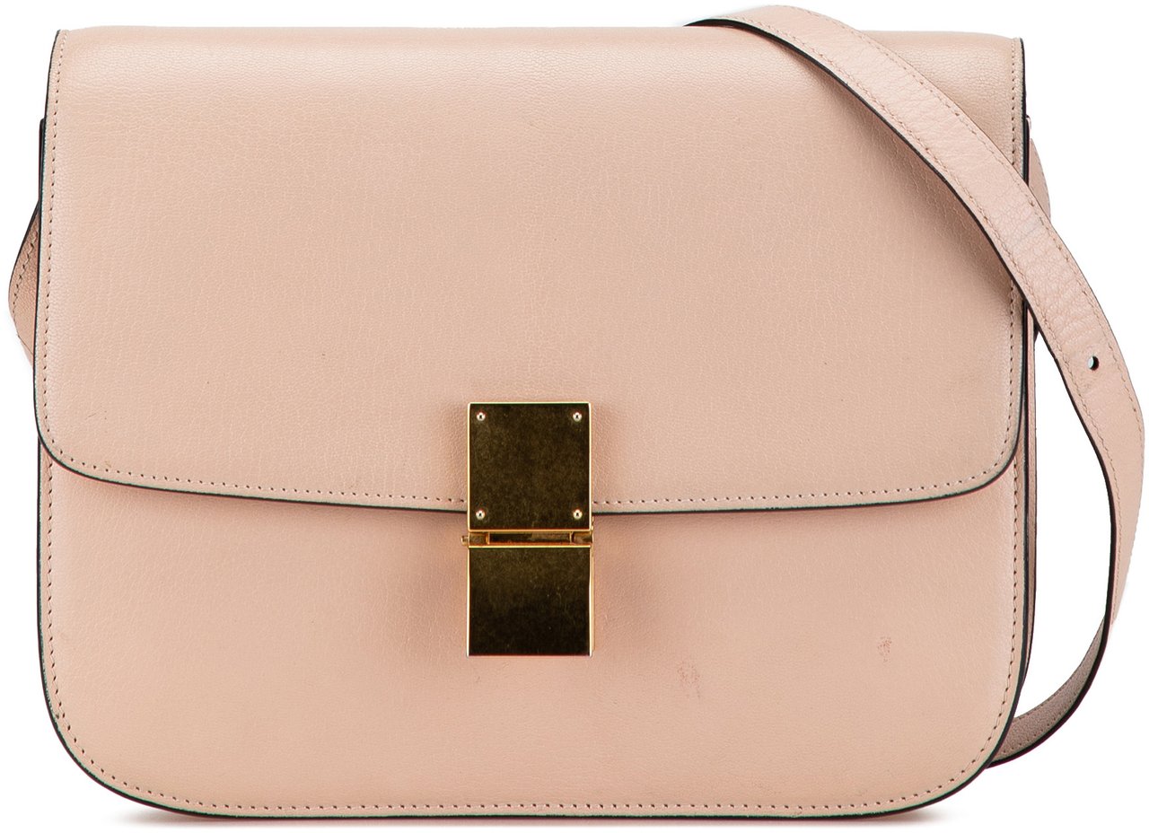 Celine Medium Calfskin Classic Box Roze