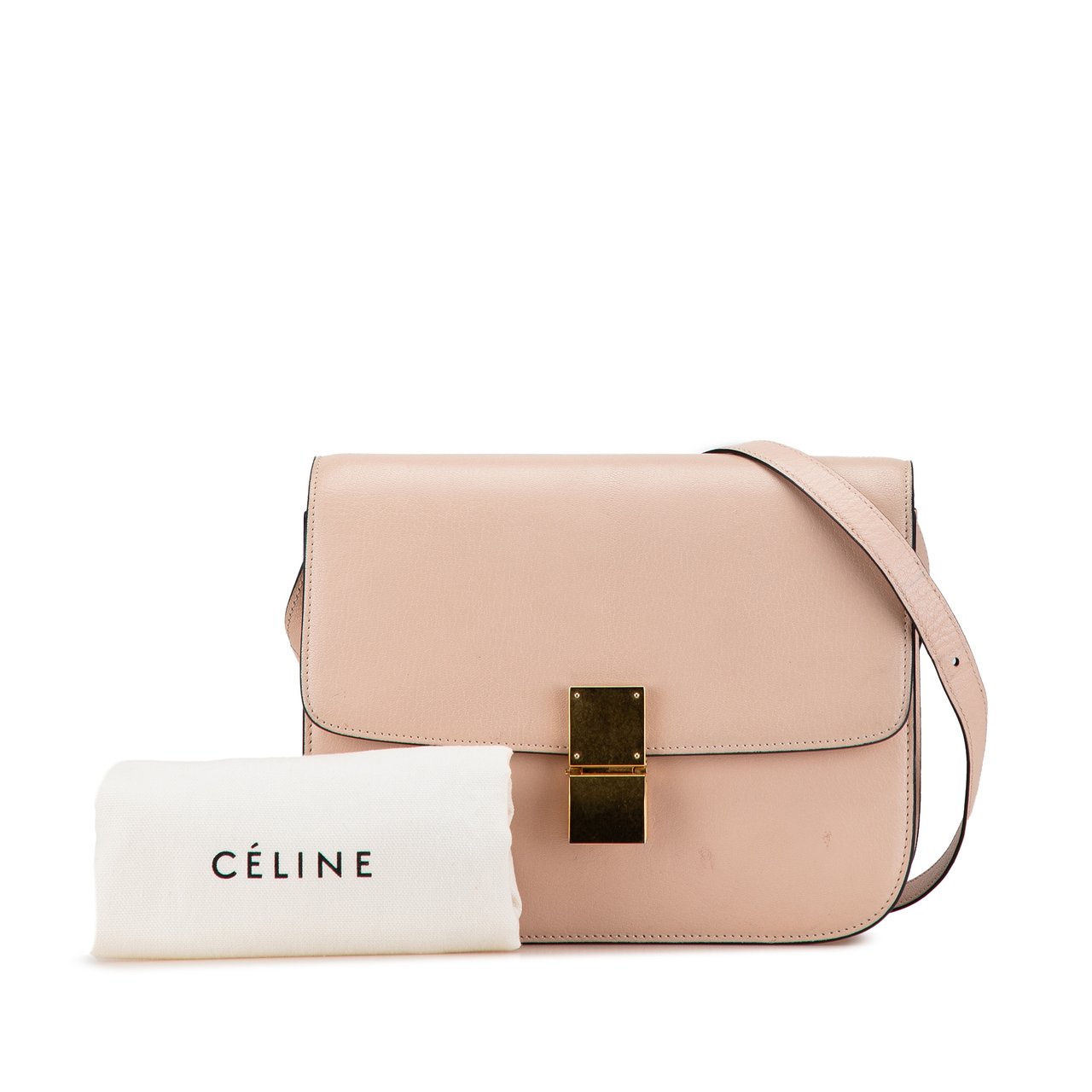 Celine Medium Calfskin Classic Box Roze