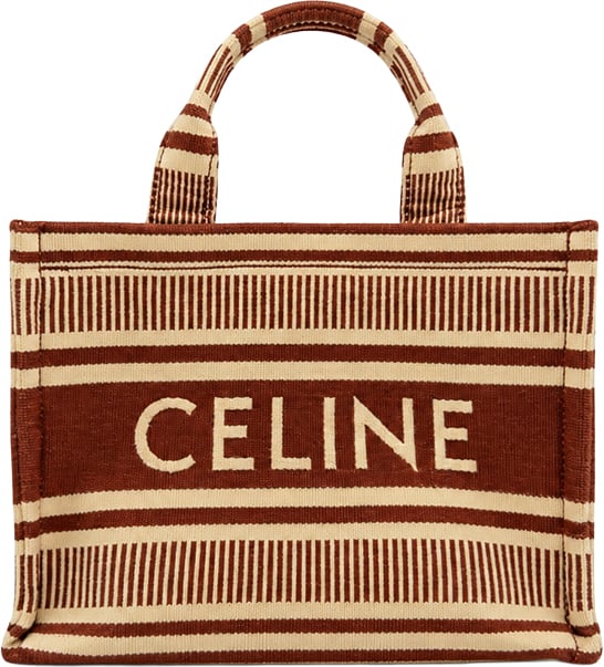 Celine Cabas Thais Stripes Logo Small - Sienna Divers