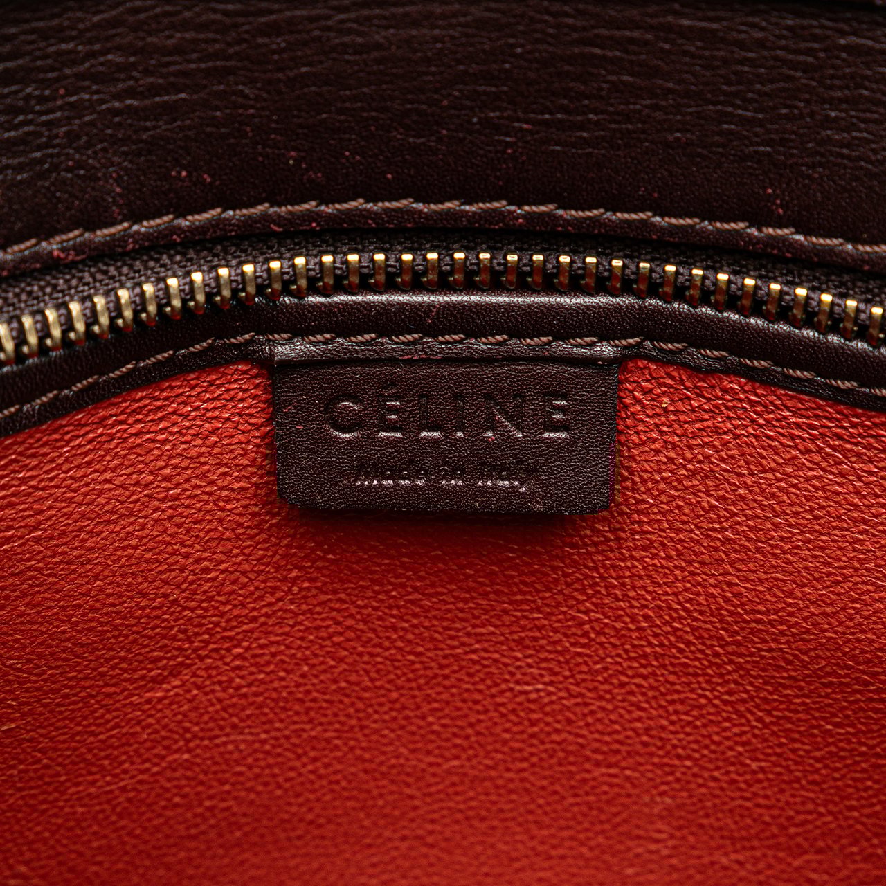Celine Nano Tricolor Leather Luggage Tote Rood