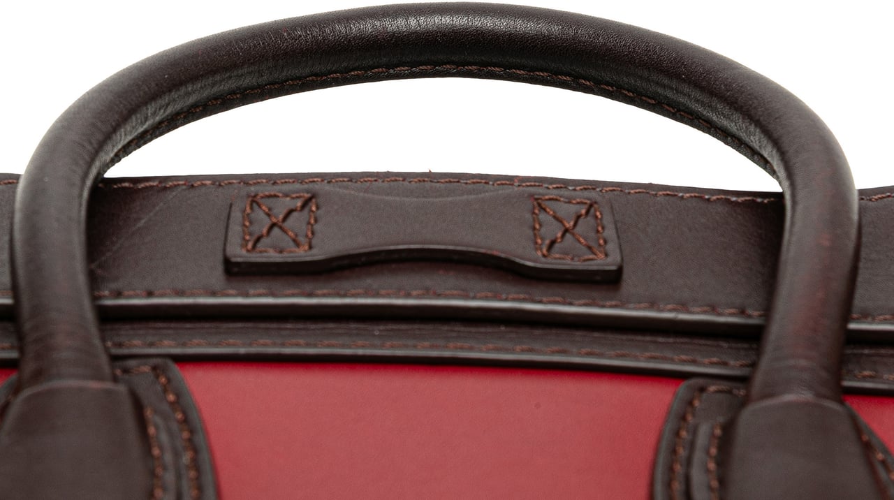 Celine Nano Tricolor Leather Luggage Tote Rood