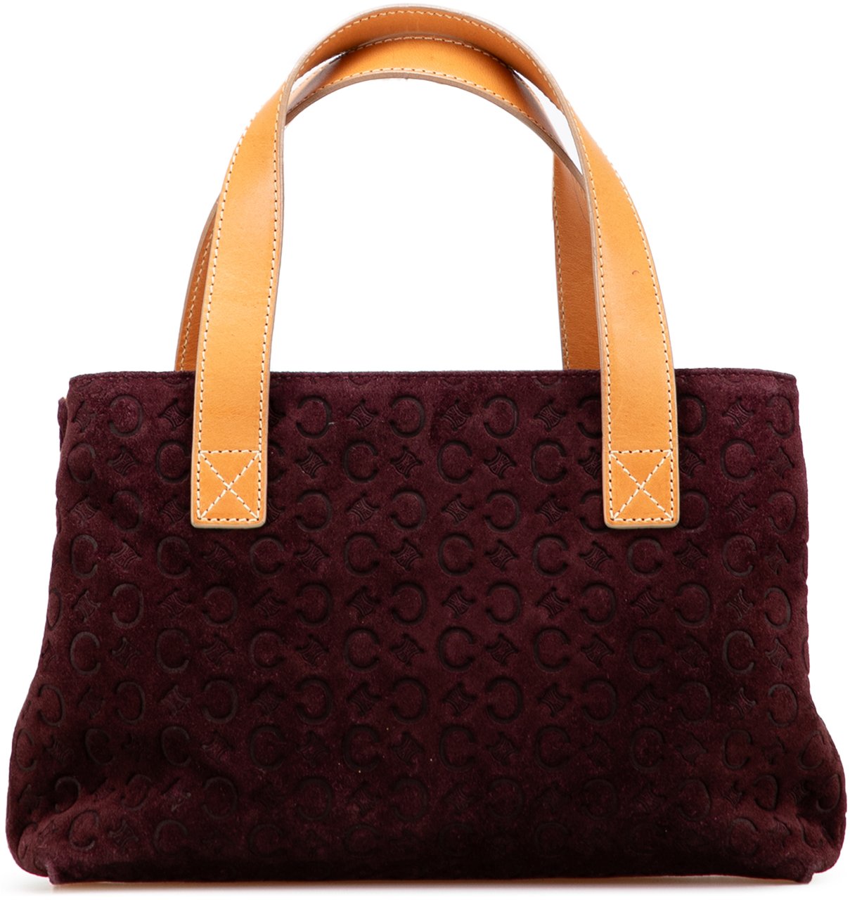 Celine C Macadam Suede Handbag Rood