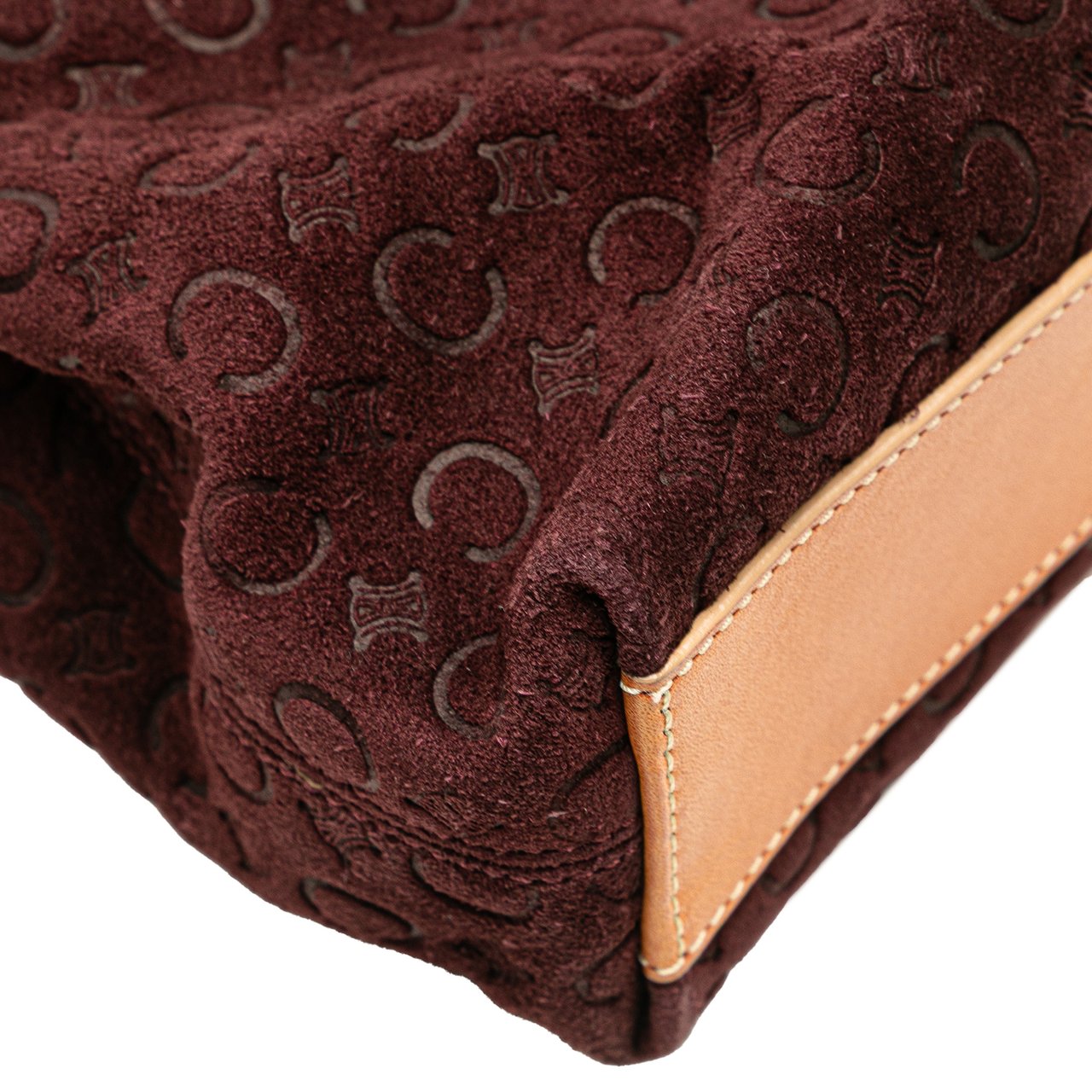 Celine C Macadam Suede Handbag Rood