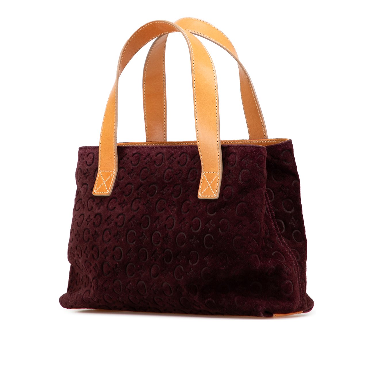 Celine C Macadam Suede Handbag Rood