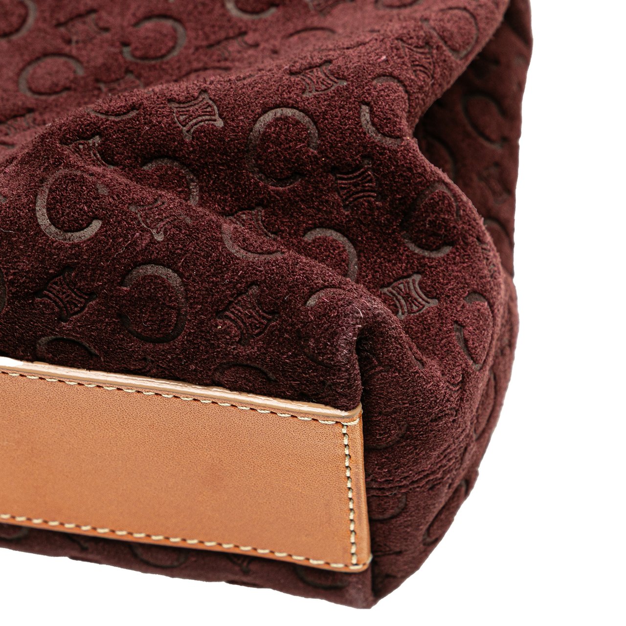 Celine C Macadam Suede Handbag Rood