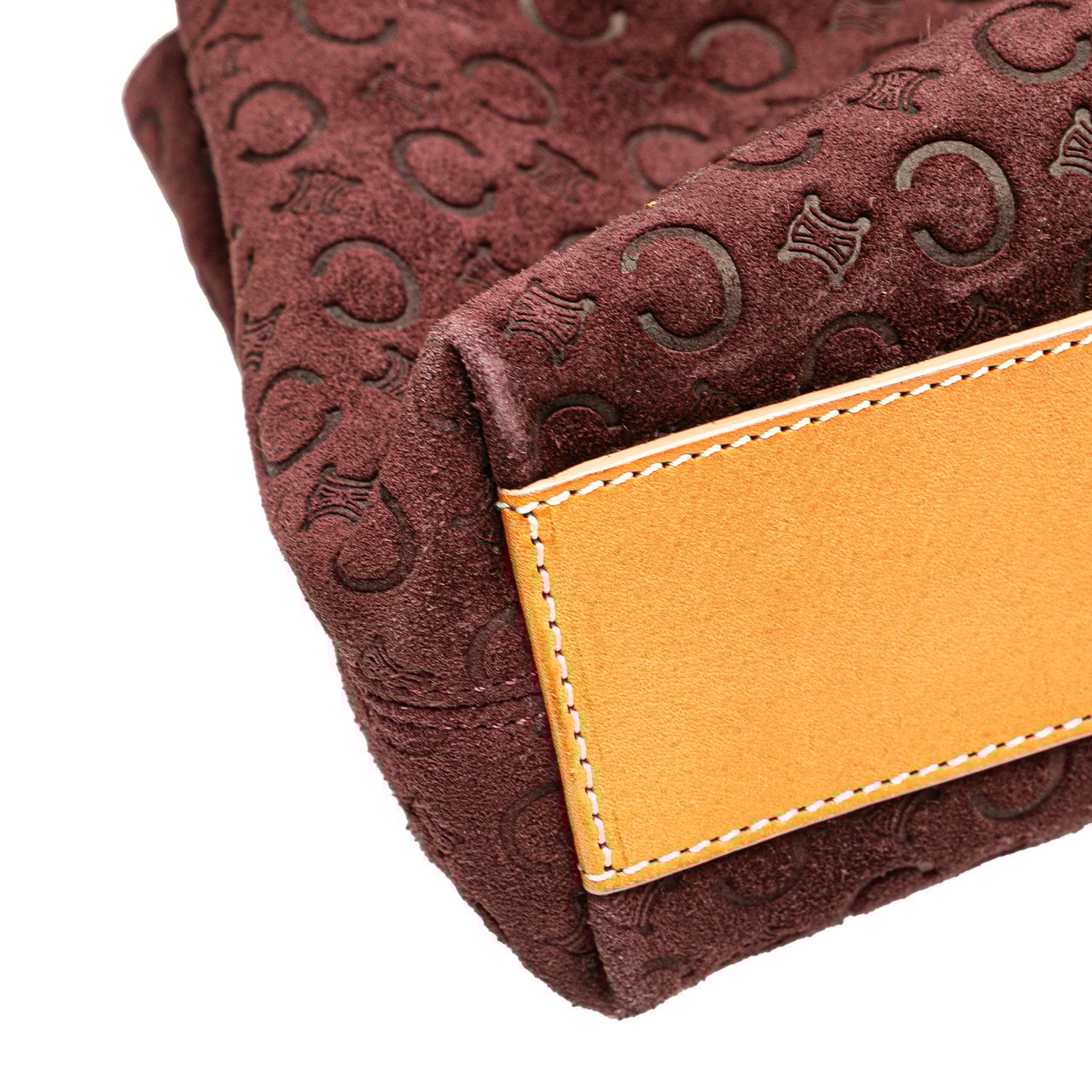 Celine C Macadam Suede Handbag Rood