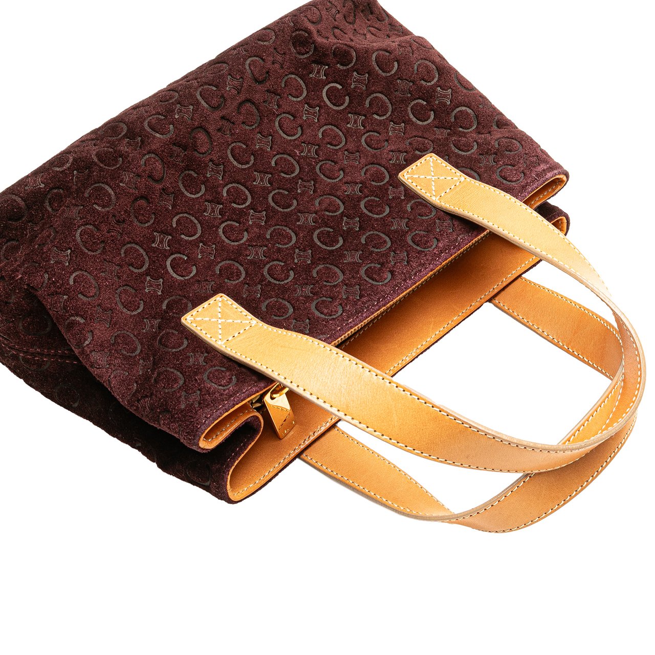 Celine C Macadam Suede Handbag Rood
