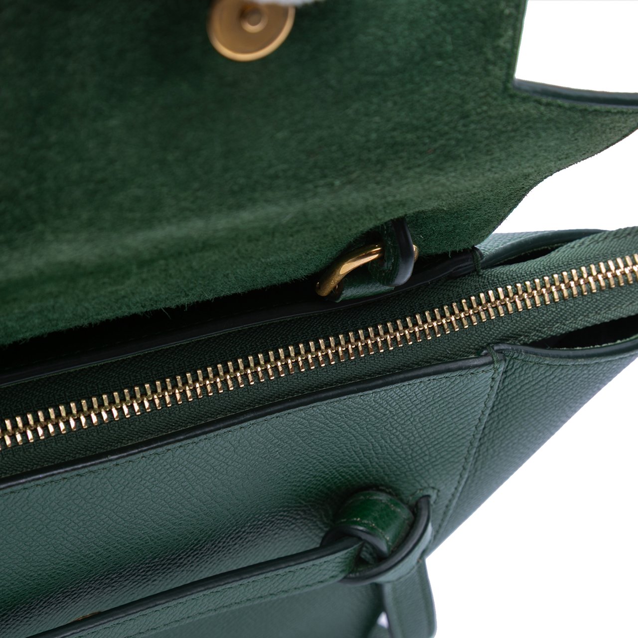 Celine Nano Grained Calfskin Belt Bag Groen