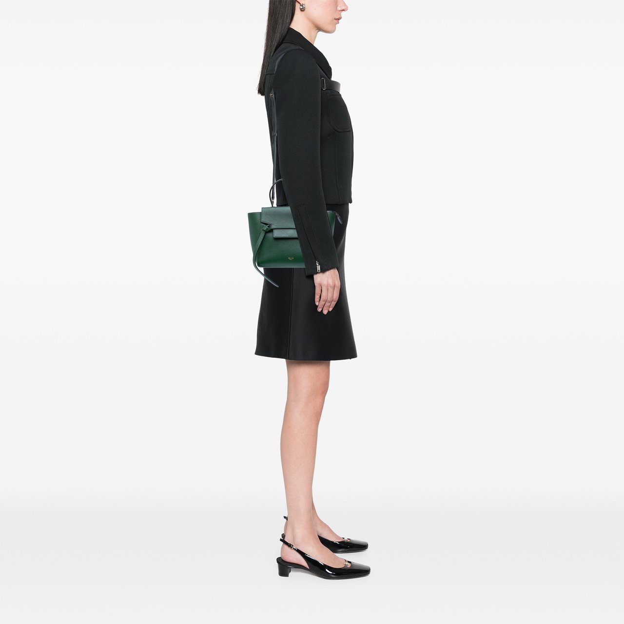 Celine Nano Grained Calfskin Belt Bag Groen