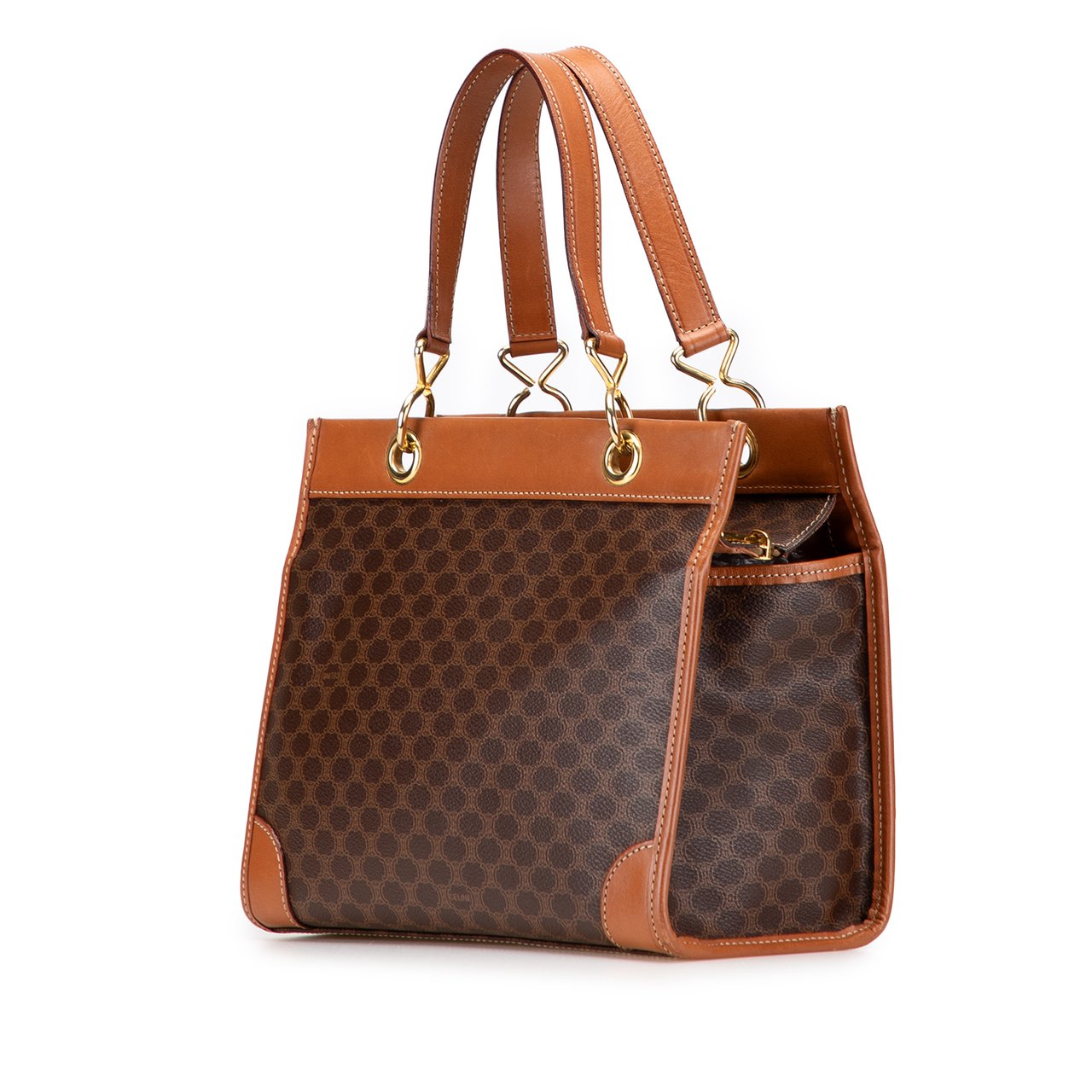 Celine Macadam Coated Canvas Tote Bruin