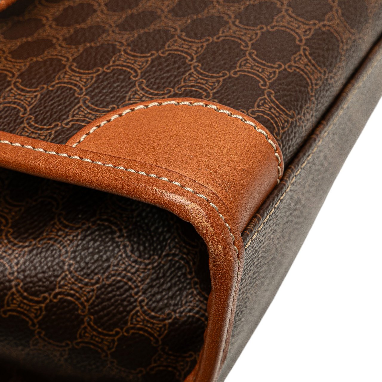 Celine Macadam Coated Canvas Tote Bruin