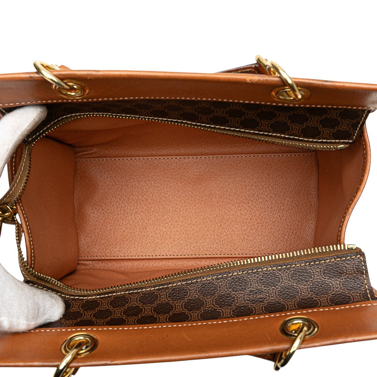 Celine Macadam Coated Canvas Tote Bruin