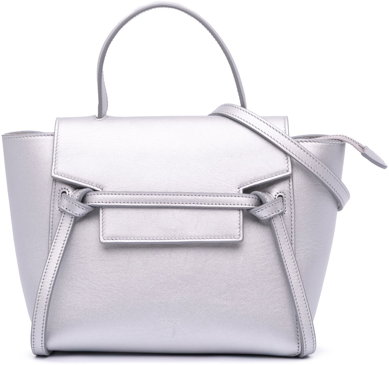 Celine Nano Laminated Calfskin Belt Bag Zilver