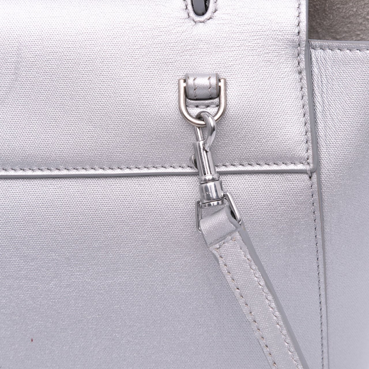 Celine Nano Laminated Calfskin Belt Bag Zilver