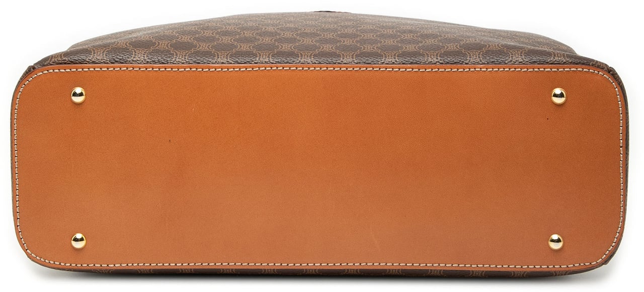 Celine Macadam Coated Canvas Dome Handbag Bruin