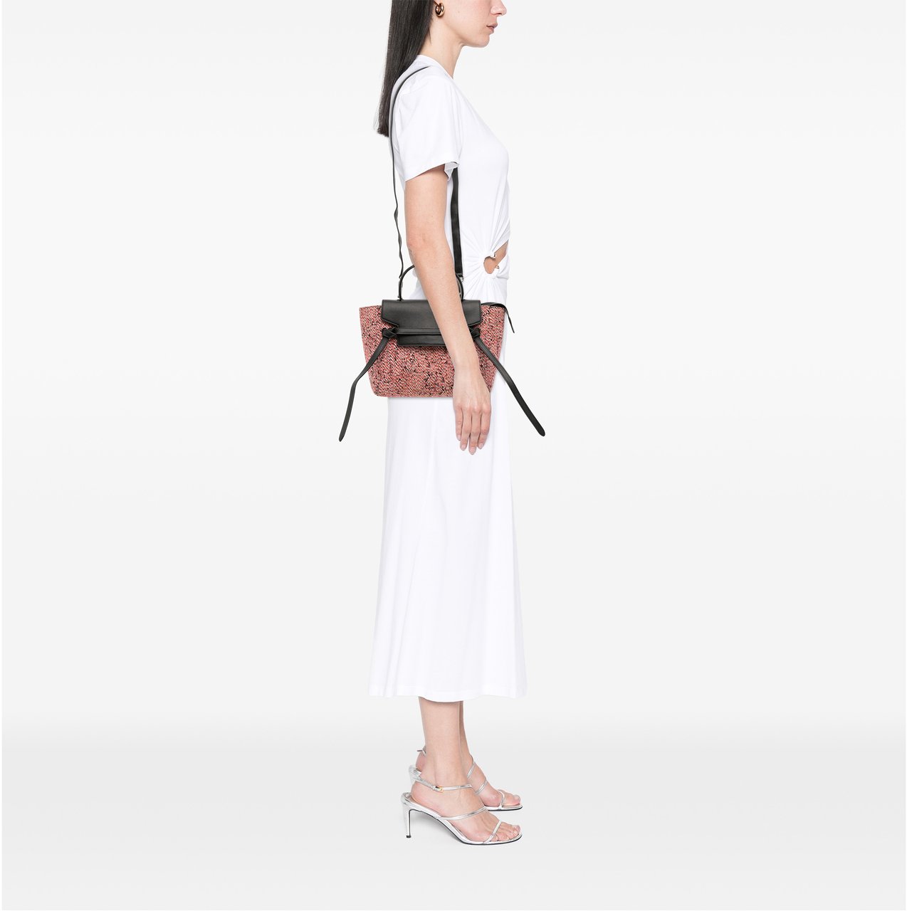 Celine Micro Tweed Belt Satchel Roze