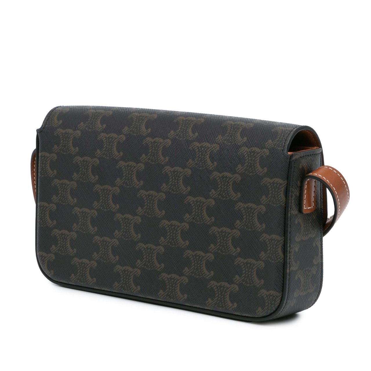 Celine Triomphe Coated Canvas Claude Shoulder Bag Bruin