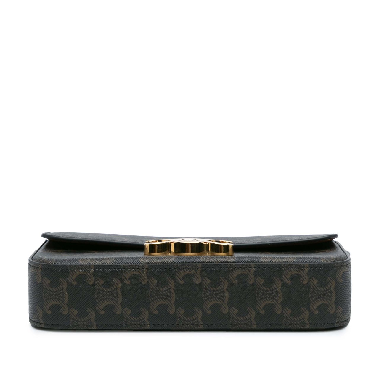 Celine Triomphe Coated Canvas Claude Shoulder Bag Bruin