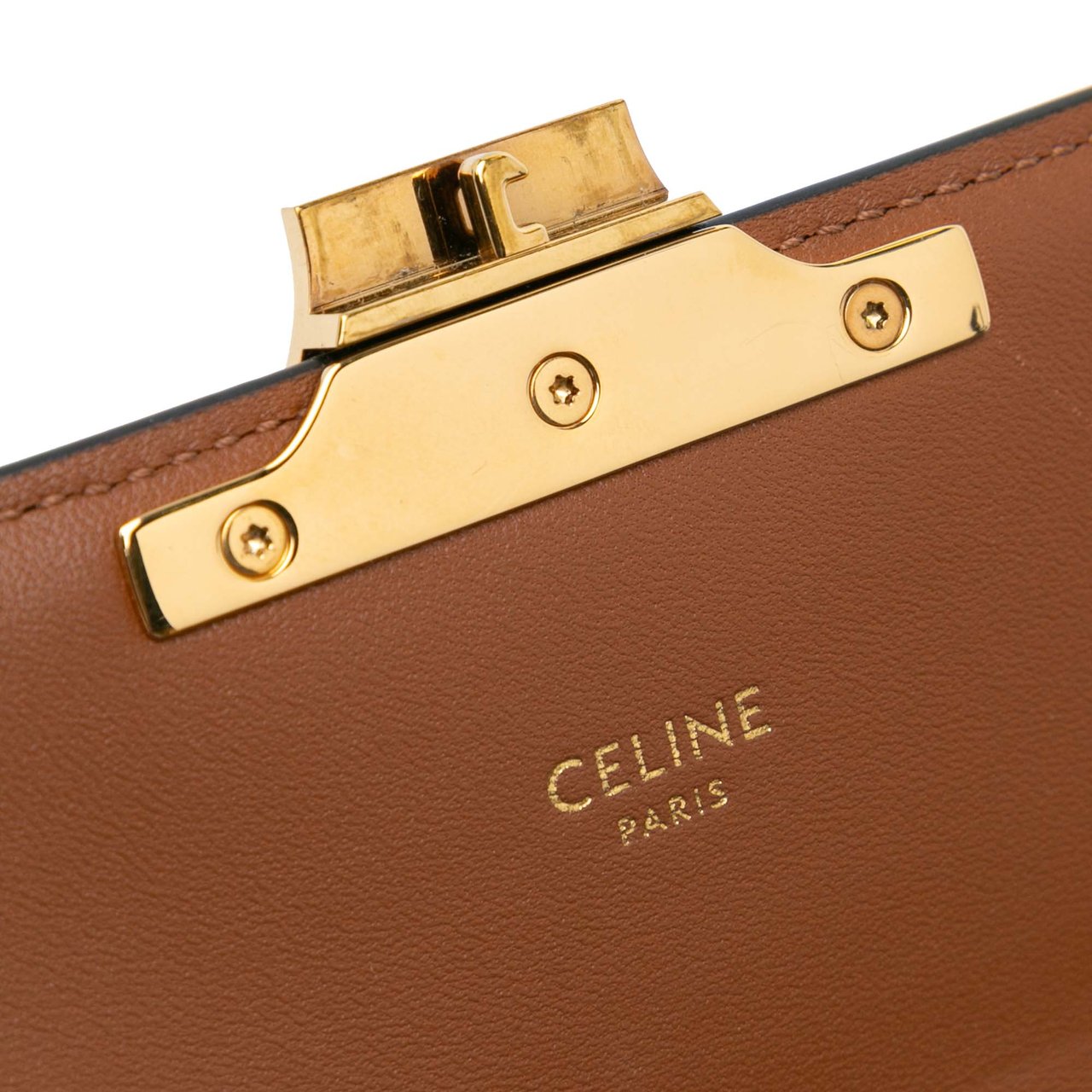 Celine Triomphe Coated Canvas Claude Shoulder Bag Bruin