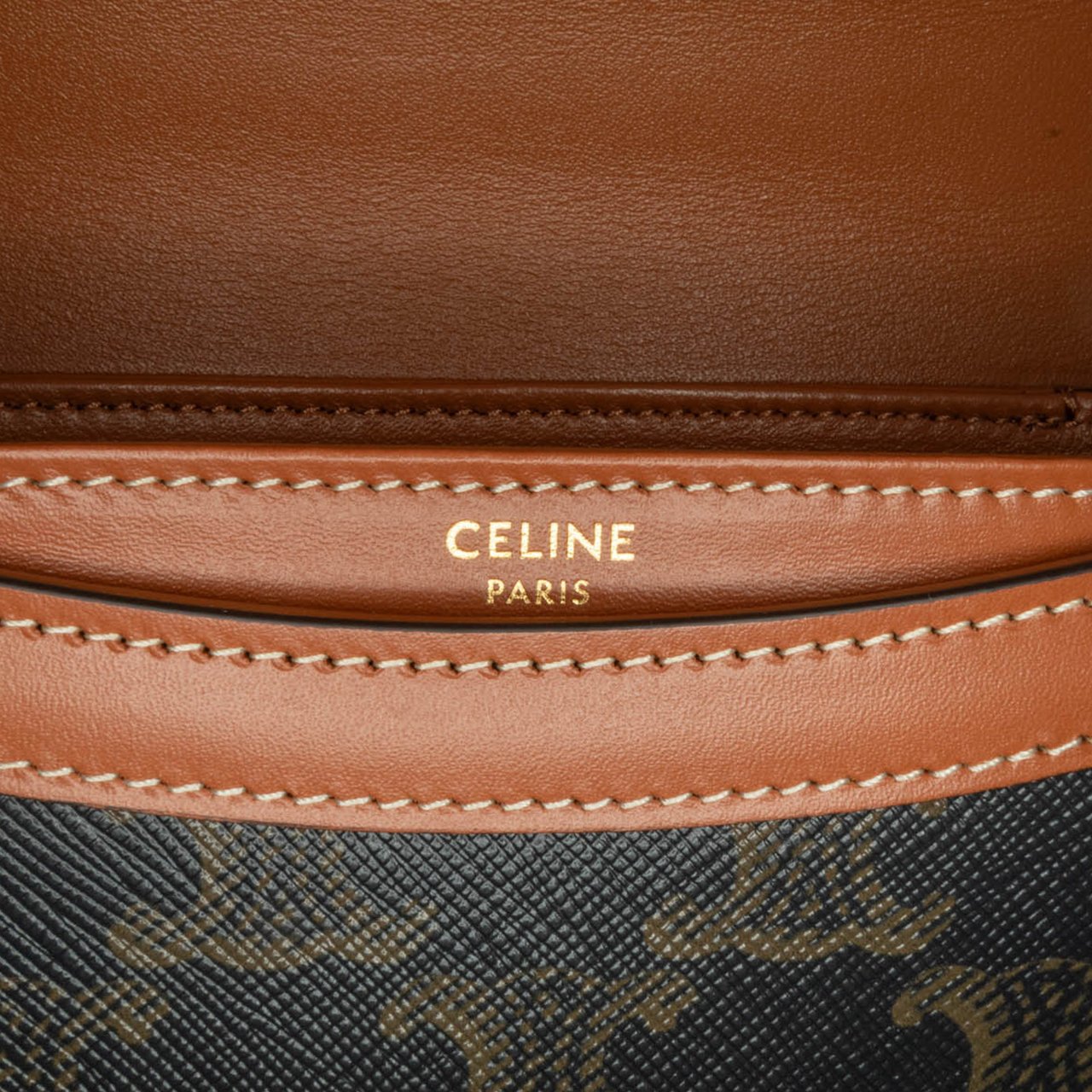 Celine Mini Triomphe Coated Canvas Besace Clea Satchel Bruin