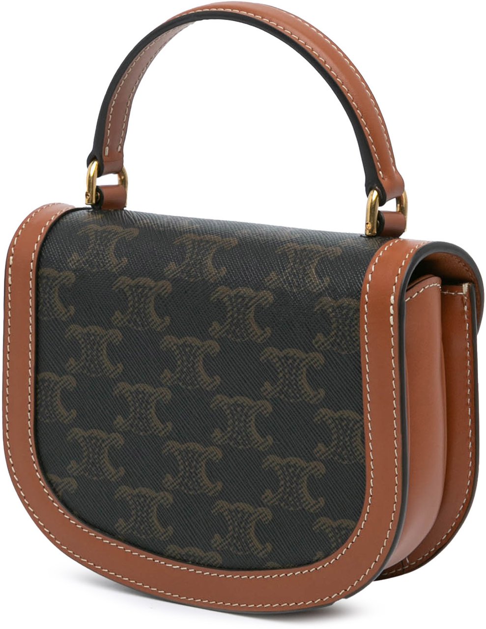 Celine Mini Triomphe Coated Canvas Besace Clea Satchel Bruin