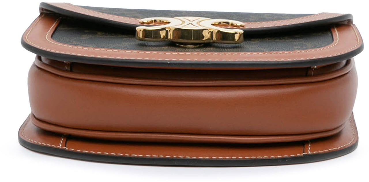 Celine Mini Triomphe Coated Canvas Besace Clea Satchel Bruin