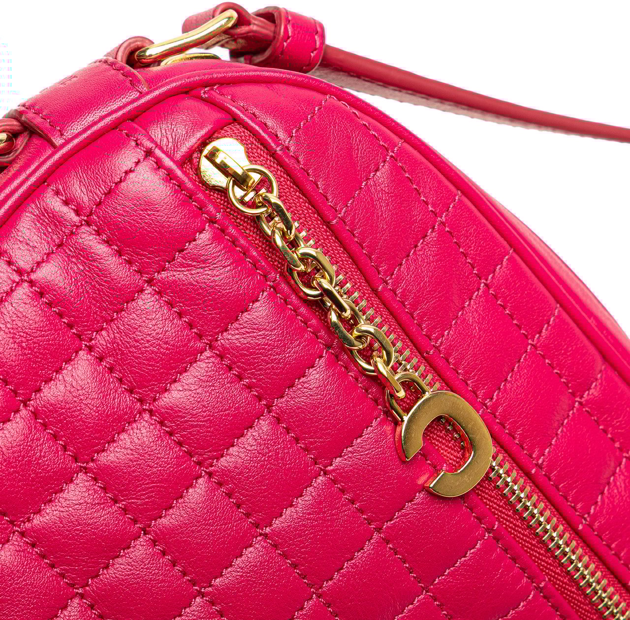Celine Quilted Calfskin C Charm Crossbody Roze