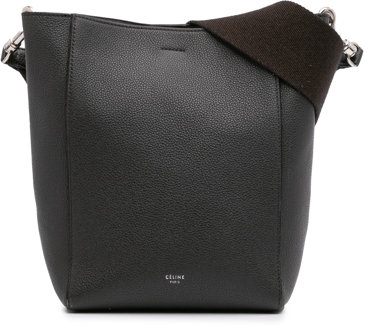 Celine Small Soft Grained Calfskin Seau Sangle Shoulder Bag Bruin