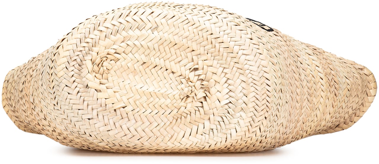 Celine Andre Butzer Large Raffia Classic Wanderer Embroidered Shopping Tote Bruin