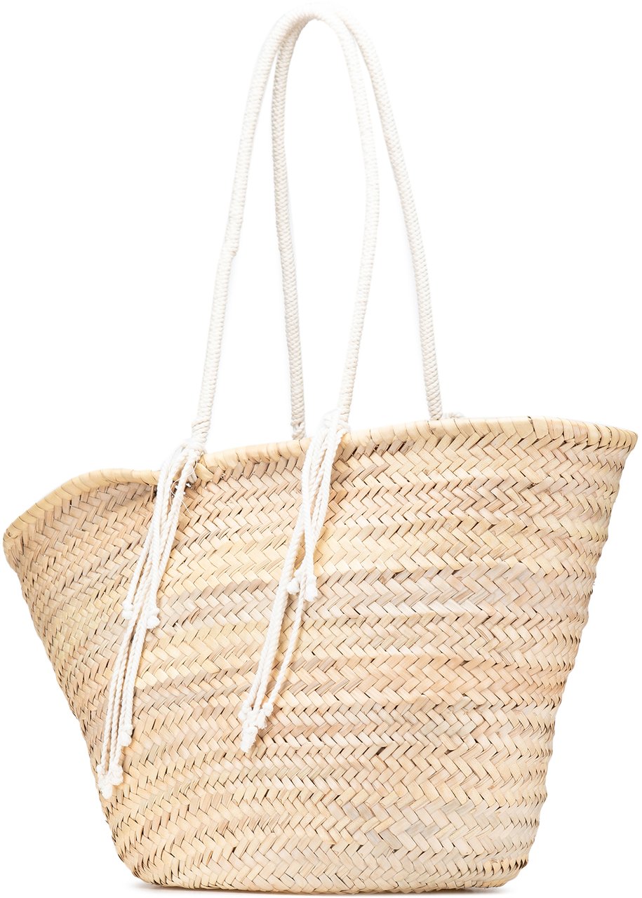 Celine Andre Butzer Large Raffia Classic Wanderer Embroidered Shopping Tote Bruin