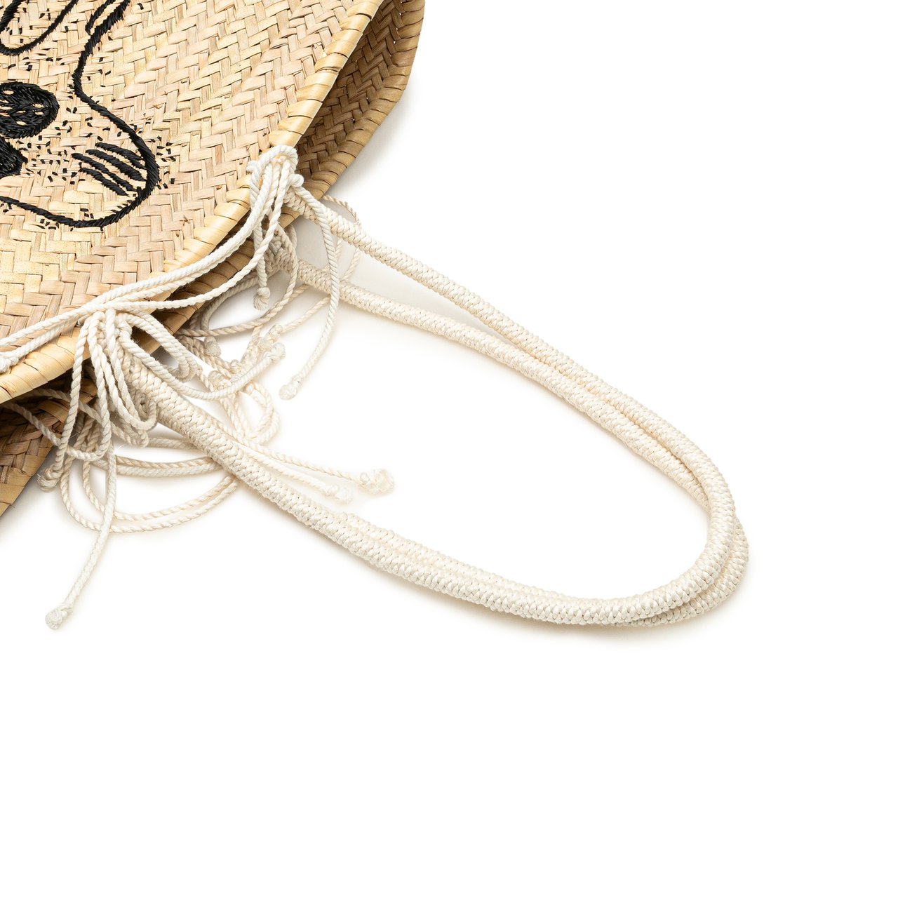 Celine Andre Butzer Large Raffia Classic Wanderer Embroidered Shopping Tote Bruin