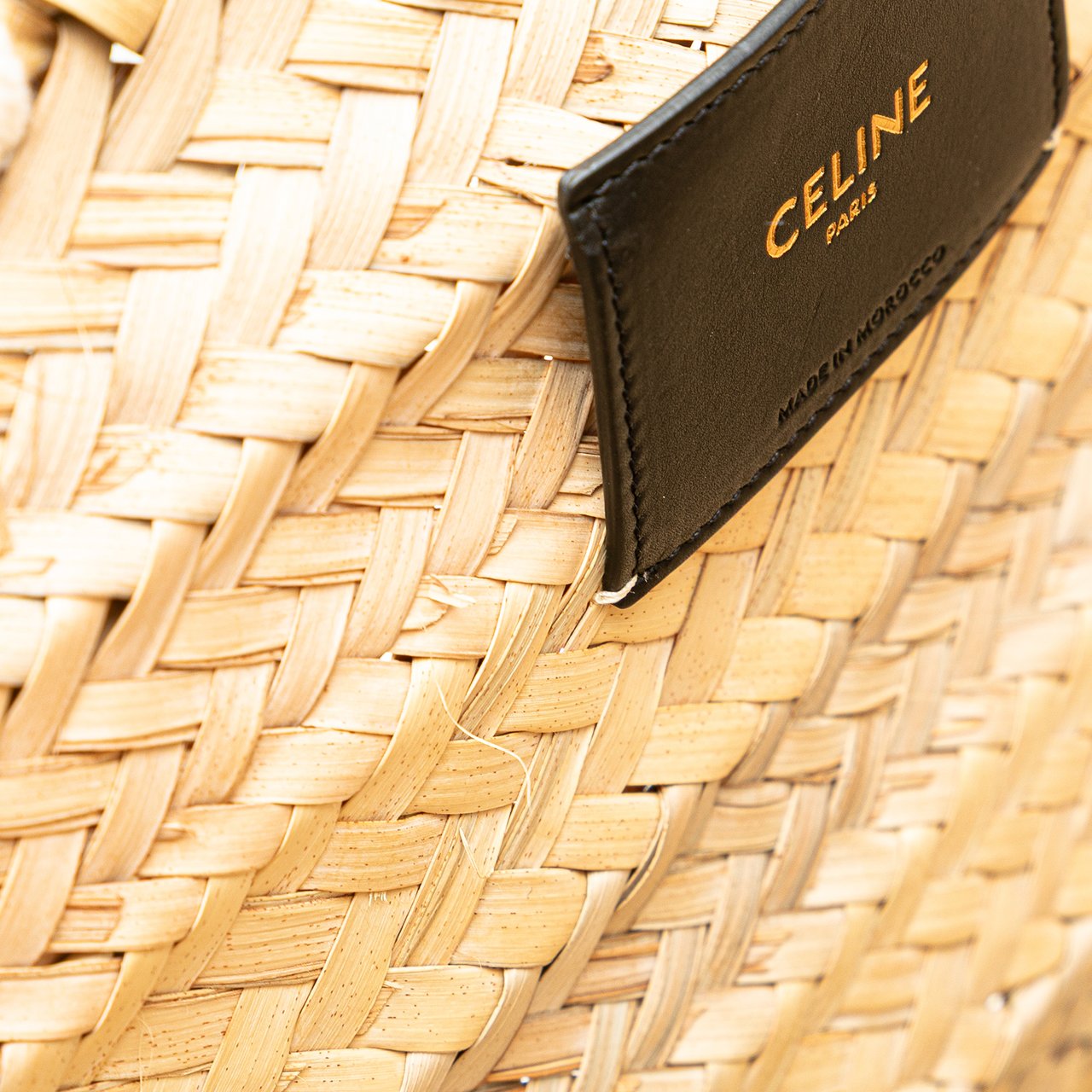 Celine Andre Butzer Large Raffia Classic Wanderer Embroidered Shopping Tote Bruin