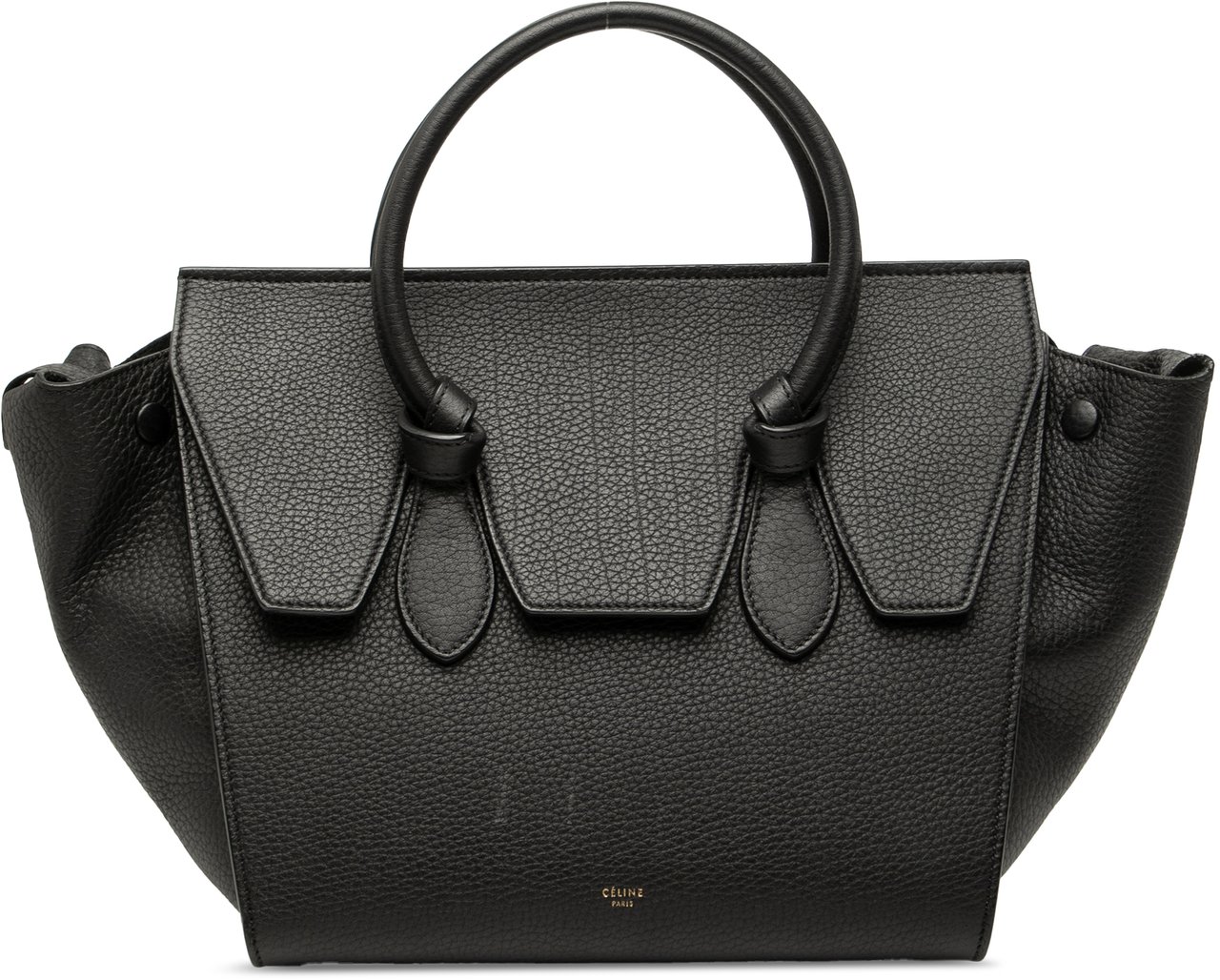 Celine Medium Grained Calfskin Tie Knot Tote Zwart