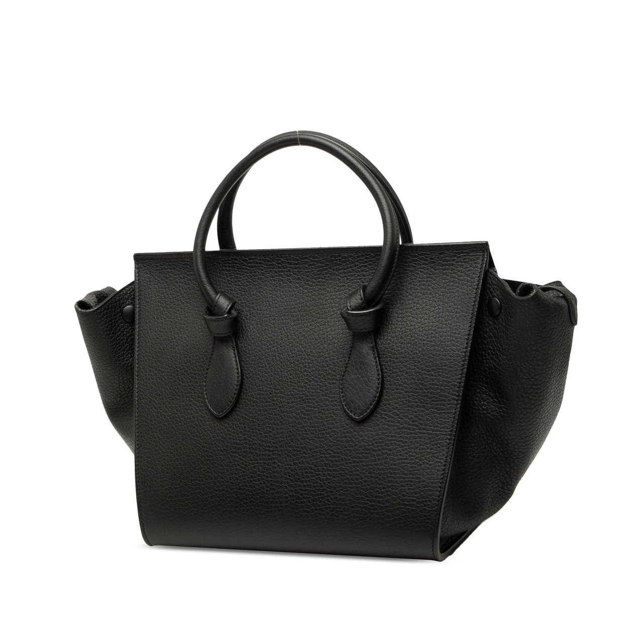 Celine Medium Grained Calfskin Tie Knot Tote Zwart