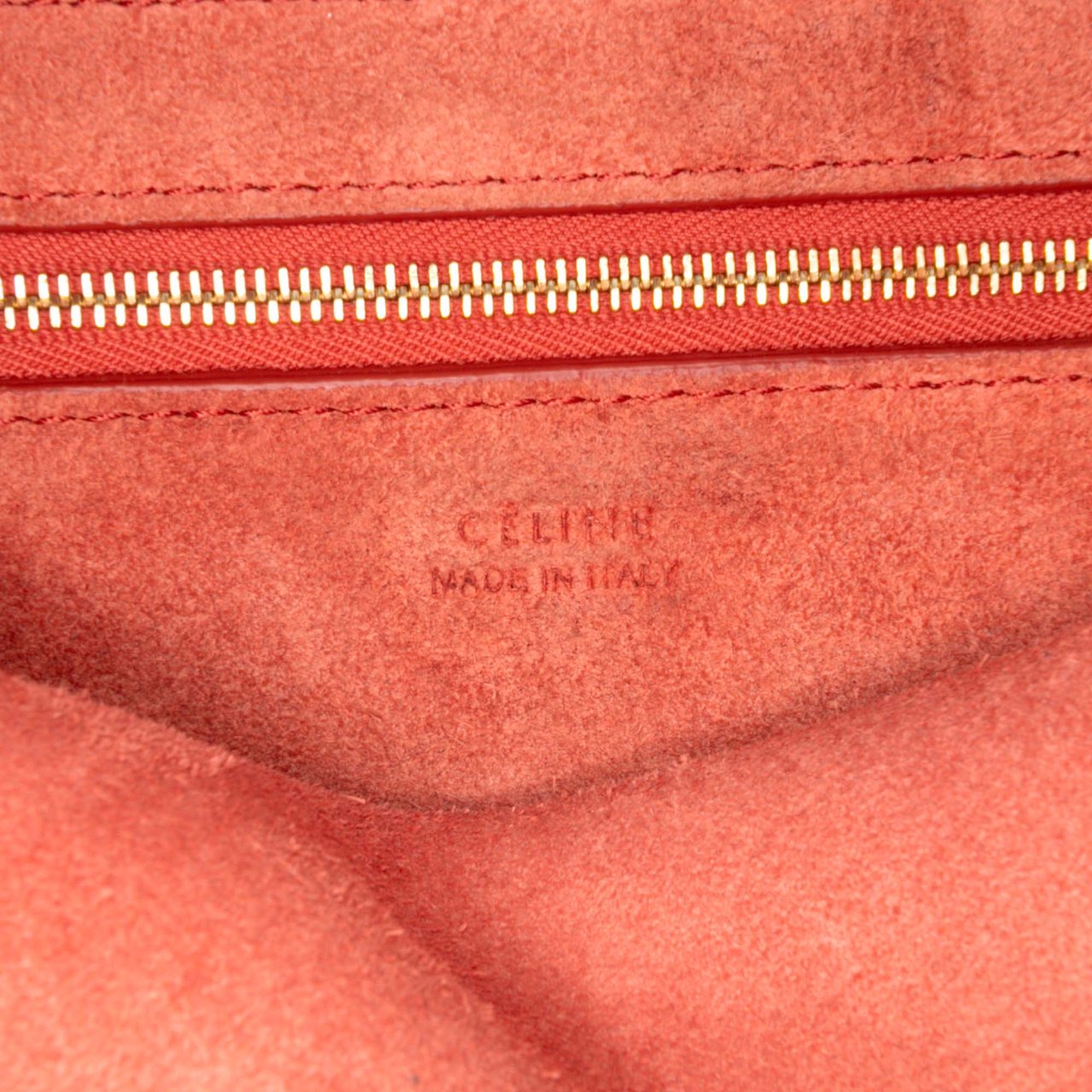 Celine Medium Leather Seau Sangle Bucket Bag Rood
