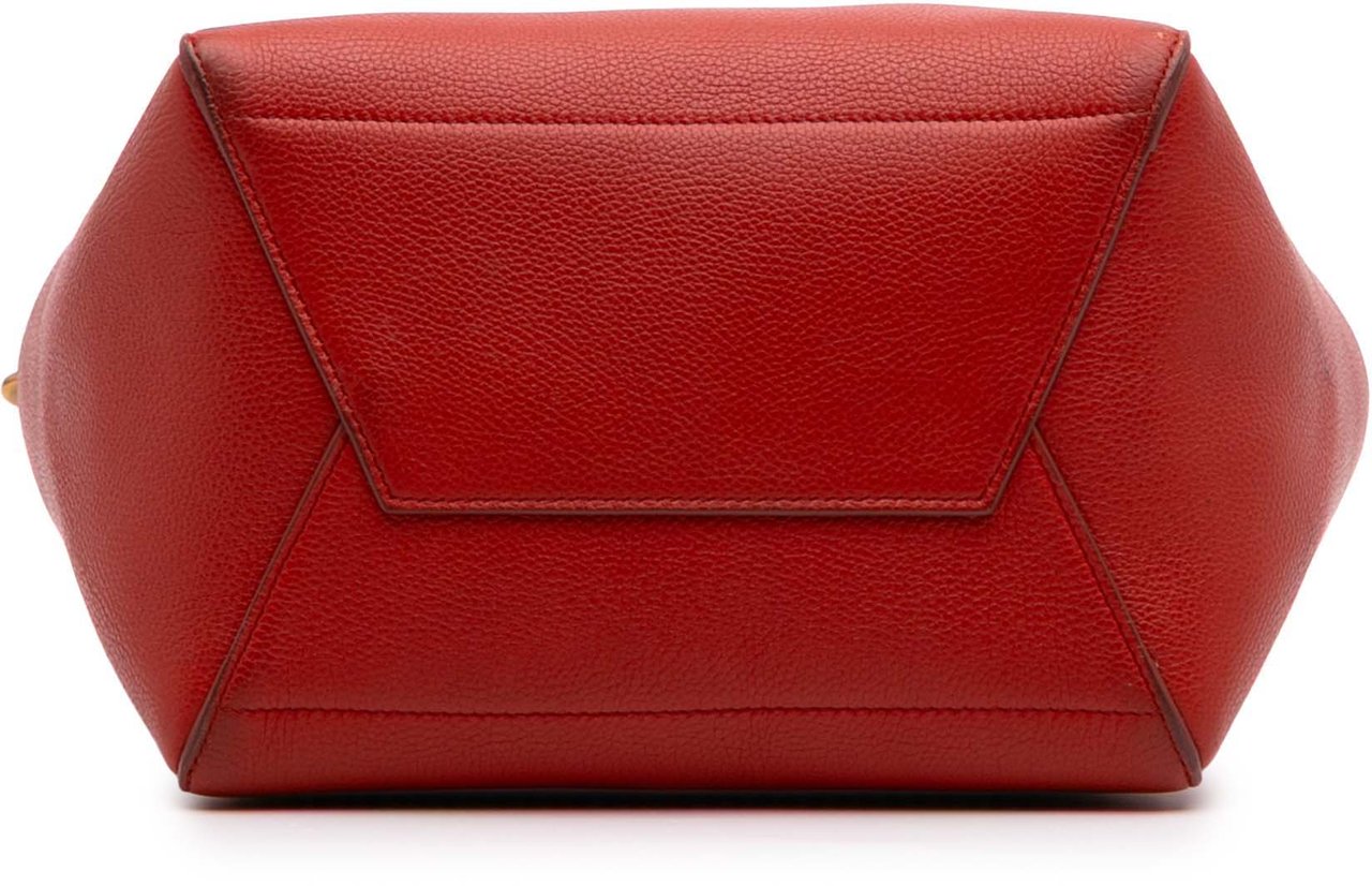 Celine Medium Leather Seau Sangle Bucket Bag Rood