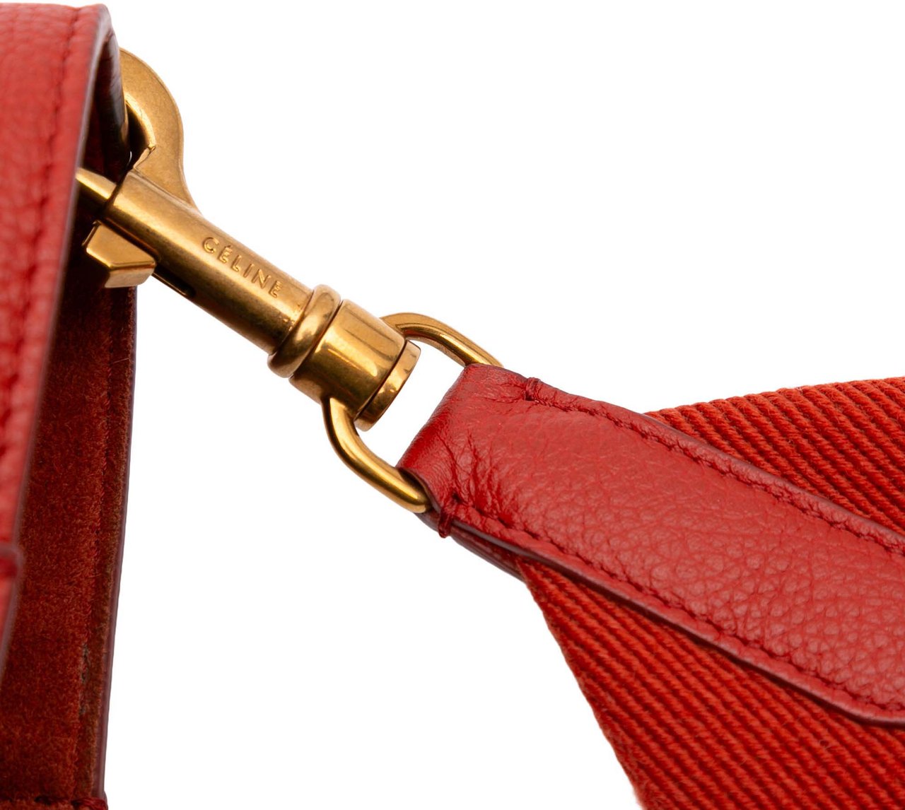 Celine Medium Leather Seau Sangle Bucket Bag Rood